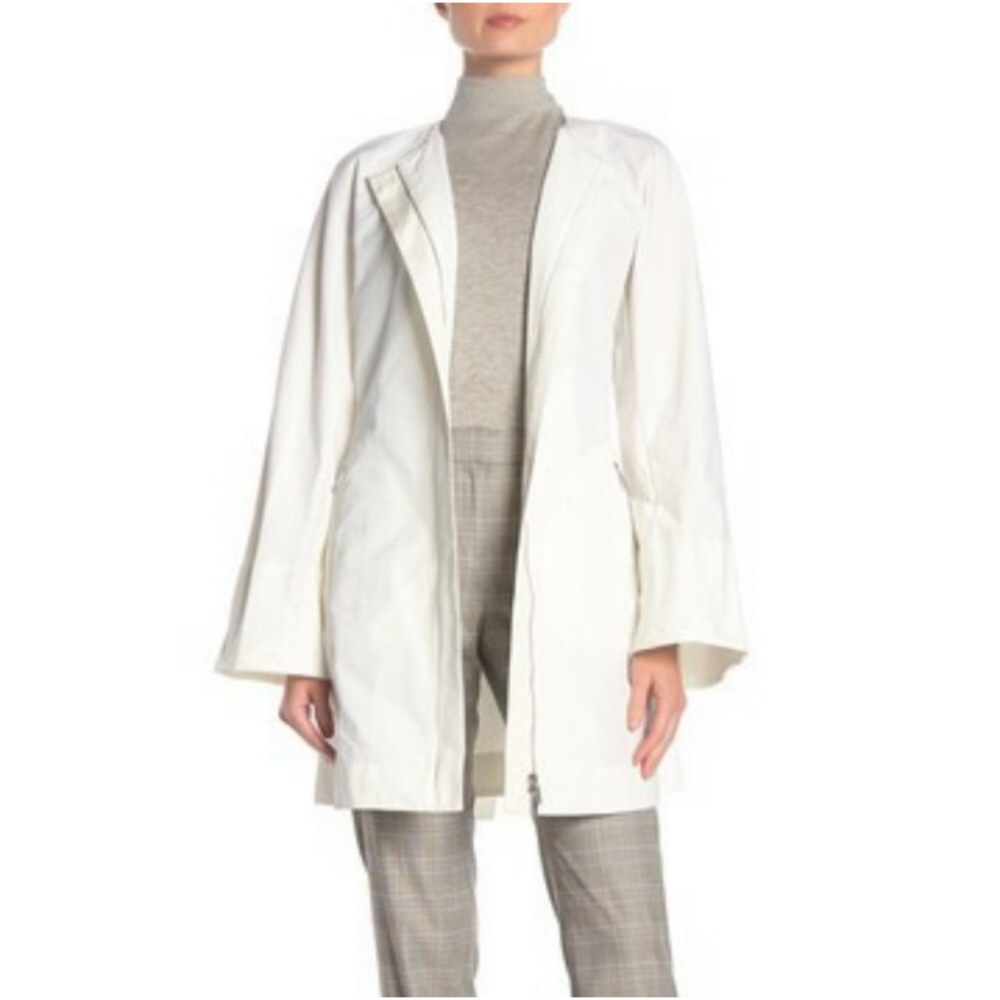 Lafayette 148 Front Tie Paisley Jacket in Cloud Size Small Tag Attached